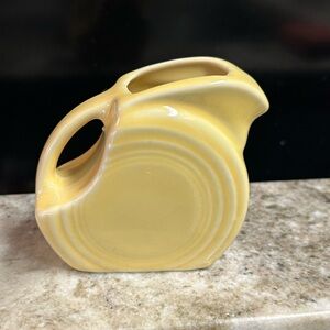 Fiesta Ceramic Decorative Pale Yellow Pitcher Vase -5 oz mini disc